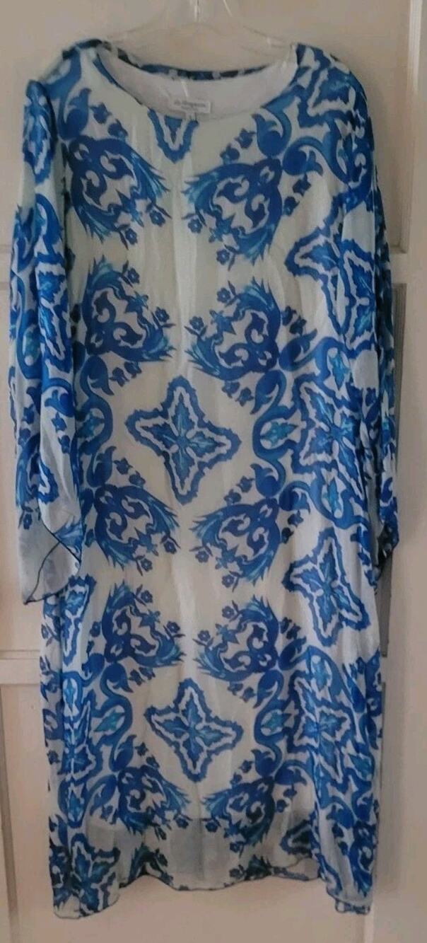 Le Ragazze Silk Blend Maxi Dress, Size Small, Made in Italy, Lined, Floaty Chic